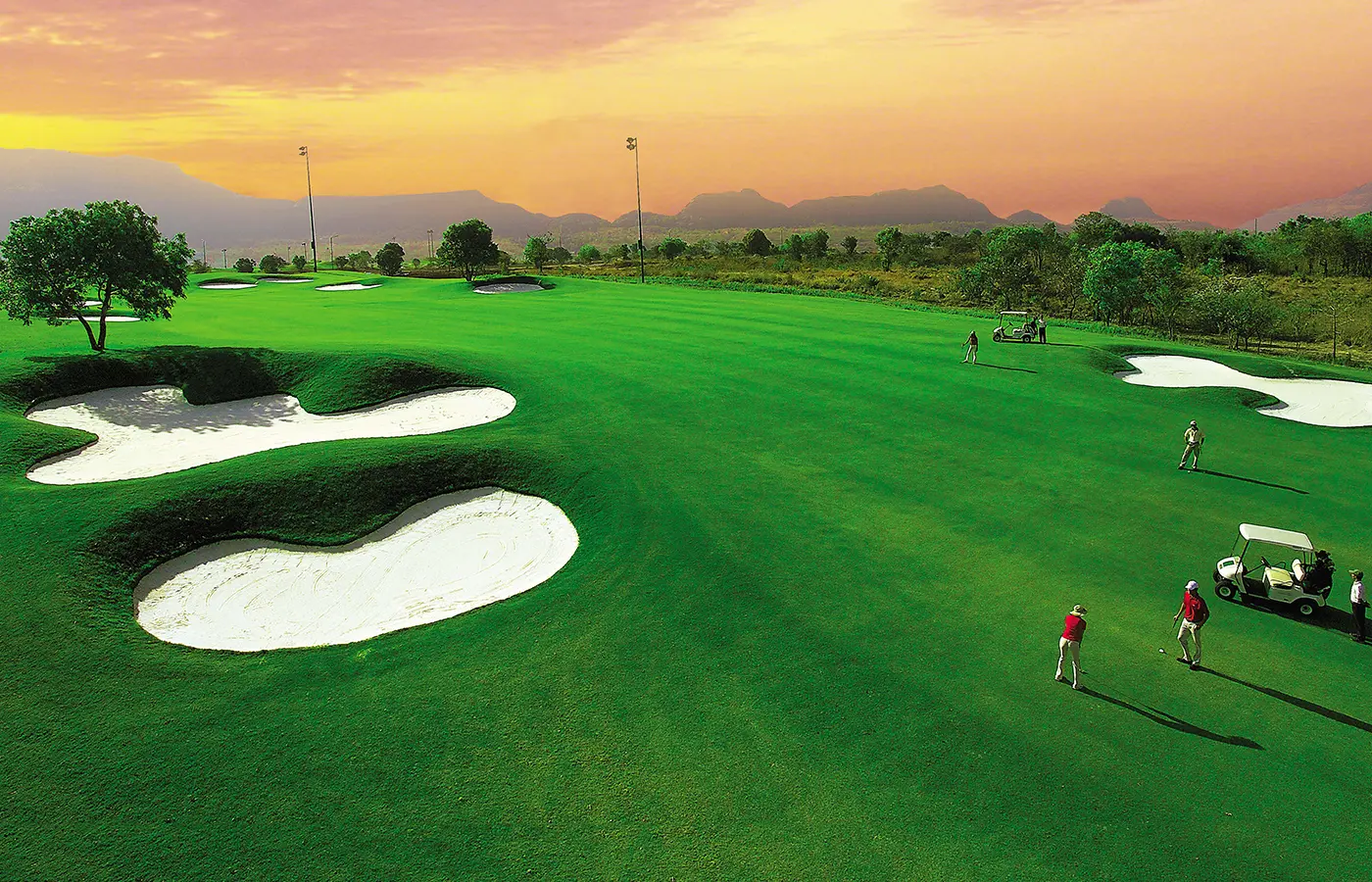 Godrej Golf Crest township at golden hour